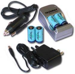 Tenergy 4 pack CR123a batteries with charger