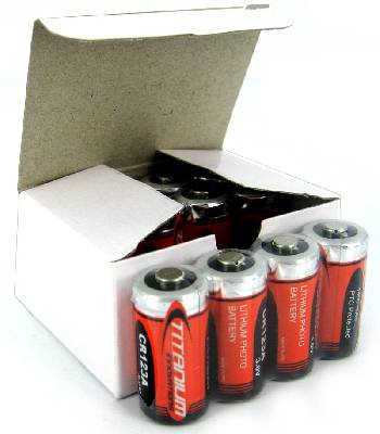 Titanium Innovations CR123a Lithium Batteries 12 Pack