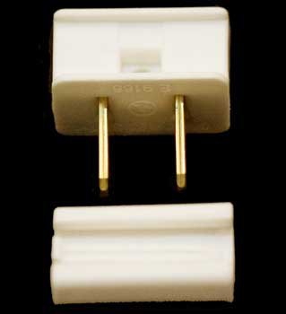 Male Slide on Zip Plug WHITE