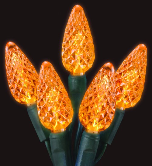 C6 LED Christmas Lights 70L Orange