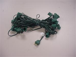 C7 Socket and Wire 100 ft 12 inch spacing GREEN