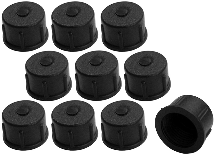 Plastic end cap for 3-pin pigtails - Black - 10 Pack