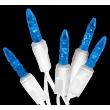 M5 LED Icicle Lights 70L Blue WHITE WIRE
