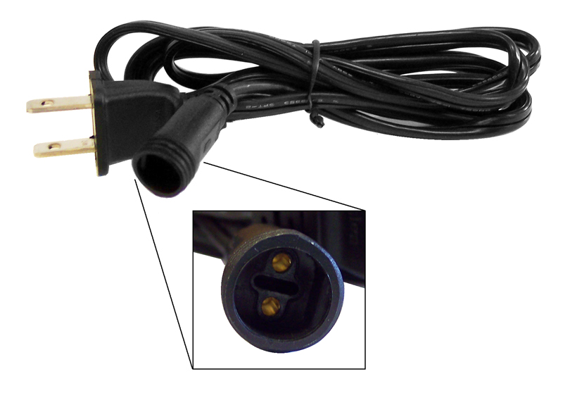Two-Pin Plug and Female Lead Wire Power Cord for Cascading Light Tubes